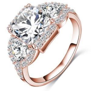 HP Beautiful Rose Gold White Sapphire Ring